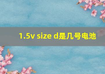 1.5v size d是几号电池